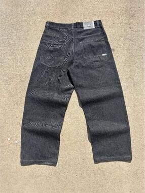 Vintage Southpole Raw Denim Jeans Wide Leg Raw Black 34x30